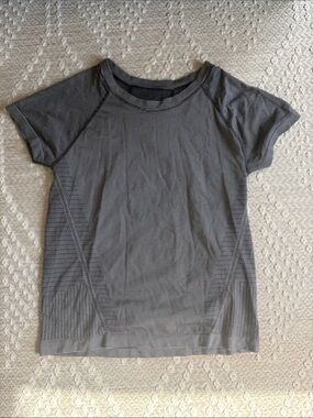 Athleta Striped Short Sleeve Tee - Gray
